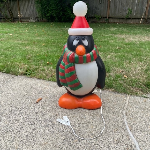 Vintage Other - Vintage Blow Mold Chilly Willy The Penguin General Foam 28” Christmas